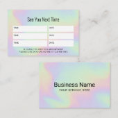 Pastel Holographic Salon Spa Dental Appointment Afsprakenkaartje (Voorkant / Achterkant)