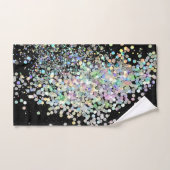 PASTEL HOLOGRAPHIC SPLASH BLACK BATHROOM TOWEL SET BAD HANDDOEK (Handdoek)