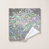 PASTEL HOLOGRAPHIC SPOT GRAM BATHROOM TOWEL SET BAD HANDDOEK (Wasdoekje)