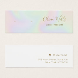 Pastel Holographic Stud Earning Display Kaart