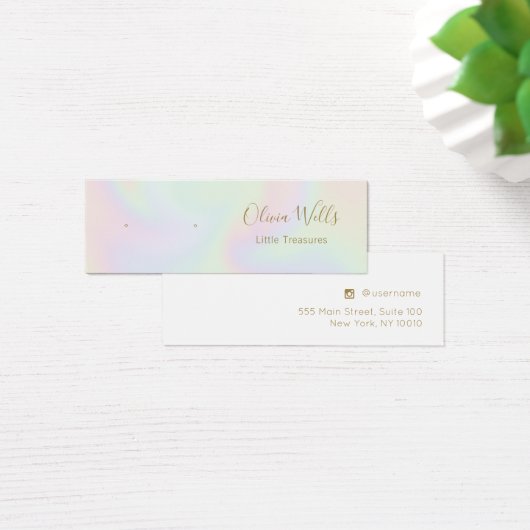 Pastel Holographic Stud Earning Display Kaart (Bureau)