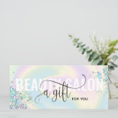 Pastel Holographic Unicorn Modern Gift Kaart (Staand voorkant)
