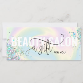 Pastel Holographic Unicorn Modern Gift Kaart