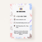 Pastel Homeschool Student ID Kaart met Foto & Bar Badge (Achterkant)