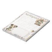 Pastel Hond & Bloem - Vogelhuisje Lente Design Notitieblok (Linkerzijde)