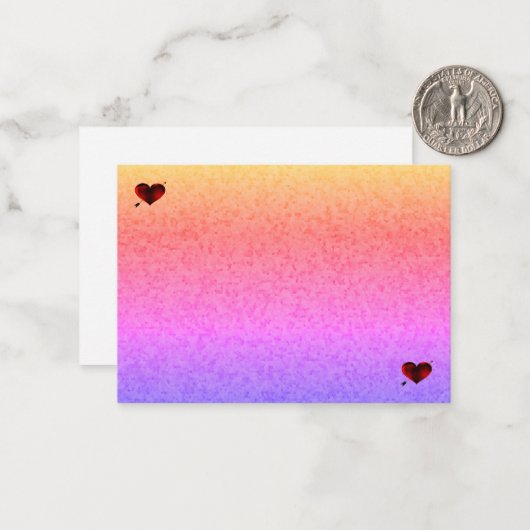 Pastel Honingraat en Harten Notitiekaarten Notitiekaartje (Voorkant / Achterkant in situ)