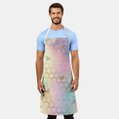 pastel honingraat zeshoeken bijen schort (Gedragen)