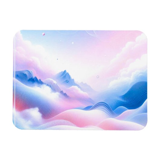 Pastel Horizons: waar wolken dromen ontmoeten Magneet (Horizontaal)
