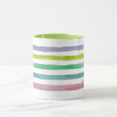 Pastel Horizontale Waterverf Strepen Aangepaste na Mok (Midden)