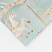 Pastel Horse Carousel Pattern Fleece Deken (Hoek)