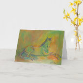 Pastel Horse Greeting of Note Kaart (Gele Bloem)