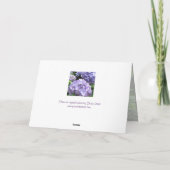 Pastel hortensia's bij Trebah Birthday Kaart (Achterkant)