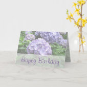 Pastel hortensia's bij Trebah Birthday Kaart (Gele Bloem)