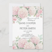 Pastel hortensia's en rozen budget Bruiloft Kaart (Voorkant)