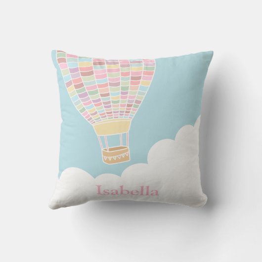 Pastel Hot Air Ballon Nursery Room Decor Pillow Kussen (Achterkant)