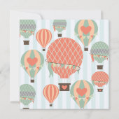 Pastel Hot Air-ballonnen die op een blauwe gestree Kaart (Achterkant)