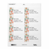 Pastel Hot Air-luchtballonnen stijgende roze gestr Etiket (Full Sheet)