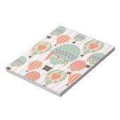 Pastel Hot Air-luchtballonnen stijgende roze gestr Notitieblok (Linkerzijde)