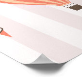 Pastel Hot Air-luchtballonnen stijgende roze gestr Poster (Hoek)