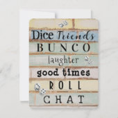 pastel hout bunco party uitnodiging (Voorkant)