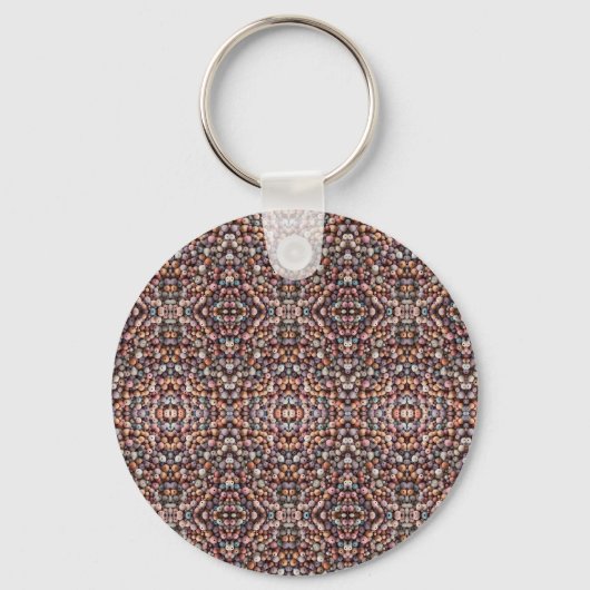 Pastel Houten Kralen Deken Sleutelhanger (Voorkant)