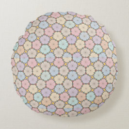 Pastel houten plakjes tekening rond kussen