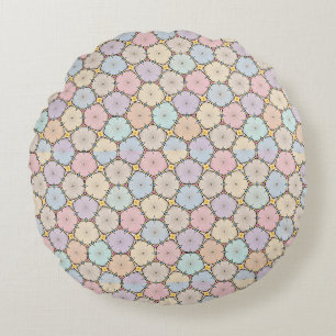 Pastel houten plakjes tekening rond kussen