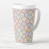 Pastel Houten Schijfjes Tekening Latte Mok (Rechterhoek)