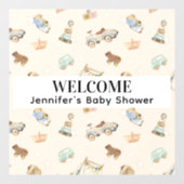 Pastel  Houten Speelgoed Patroon Baby shower Raamsticker (Vel)