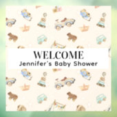 Pastel  Houten Speelgoed Patroon Baby shower Raamsticker (Vel 3)