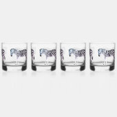 Pastel Hue Zebra Print Drinkware Set Whisky Glas (Achterkant)