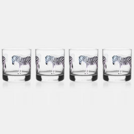 Pastel Hue Zebra Print Drinkware Set Whisky Glas