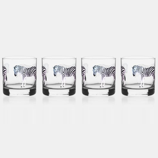 Pastel Hue Zebra Print Drinkware Set Whisky Glas (Achterkant)