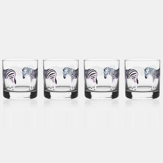 Pastel Hue Zebra Print Drinkware Set Whisky Glas (Rechts)
