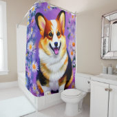 Pastel Hues Corgi Douchegordijn (In situ)