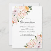 Pastel Hues Floral Quinceañera Kaart (Voorkant)