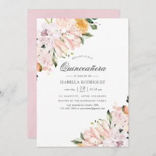 Pastel Hues Floral Quinceañera Kaart