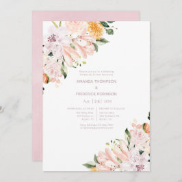Pastel Hues Floral Rehearsal Dinner Kaart