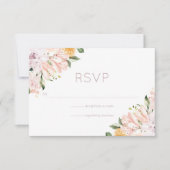 Pastel Hues Floral Wedding RSVP Kaartje (Voorkant)