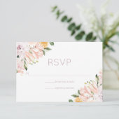 Pastel Hues Floral Wedding RSVP Kaartje (Staand voorkant)