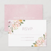 Pastel Hues Floral Wedding RSVP Kaartje (Voorkant / Achterkant)