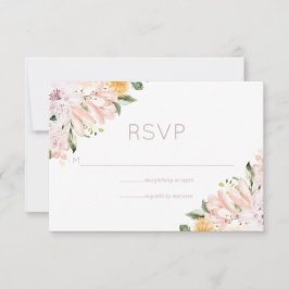 Pastel Hues Floral Wedding RSVP Kaartje