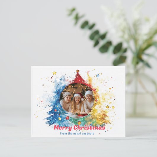 Pastel Hues van Holiday Joy Feestdagenkaart (Staand voorkant)