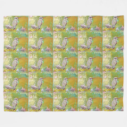 Pastel Hummer Large Fleece Blanket (Voorkant (Horizontaal))
