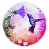 Pastel Hummingbird Ceramic Knob Keramische Knop (Voorkant)