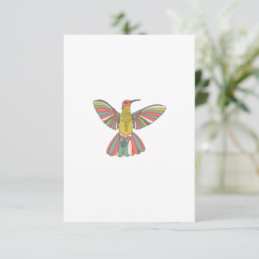 Pastel Hummingbird Kaart (Staand voorkant)