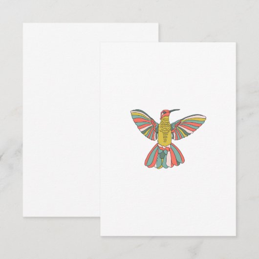 Pastel Hummingbird Kaart (Voorkant / Achterkant)