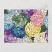 Pastel Hydrangea Bloemige Nep Gebrandschilderde Gl Briefkaart (Voorkant)