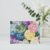 Pastel Hydrangea Bloemige Nep Gebrandschilderde Gl Briefkaart (Staand voorkant)