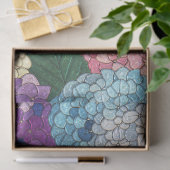 Pastel Hydrangea Bloemstuk Nep Gebrandschilderd Gl Tissuepapier (Geschenk)